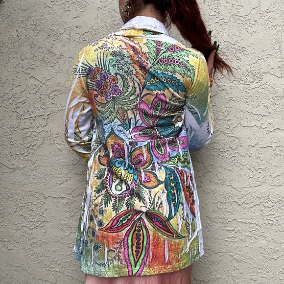 Colorful Y2k Boho Hippie Cardigan, Festival, Rave, Show, Concert, Beach Coverup - Picture 9 of 10